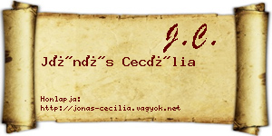 Jónás Cecília névjegykártya